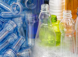 Empty plastic waste bottles