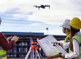 Using drones on constriction site