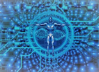 A computer generated cyborg