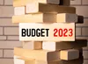 Building blocks with budget 2023 on one block