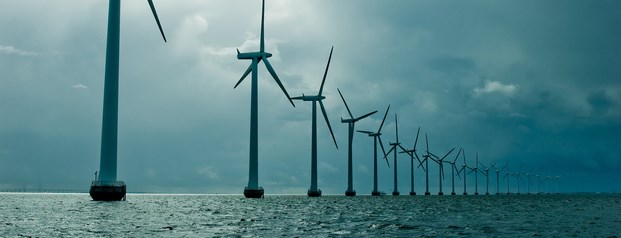 UK Wind turbines at sea based off of the south-east coast