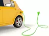 Charging an electric yellow car